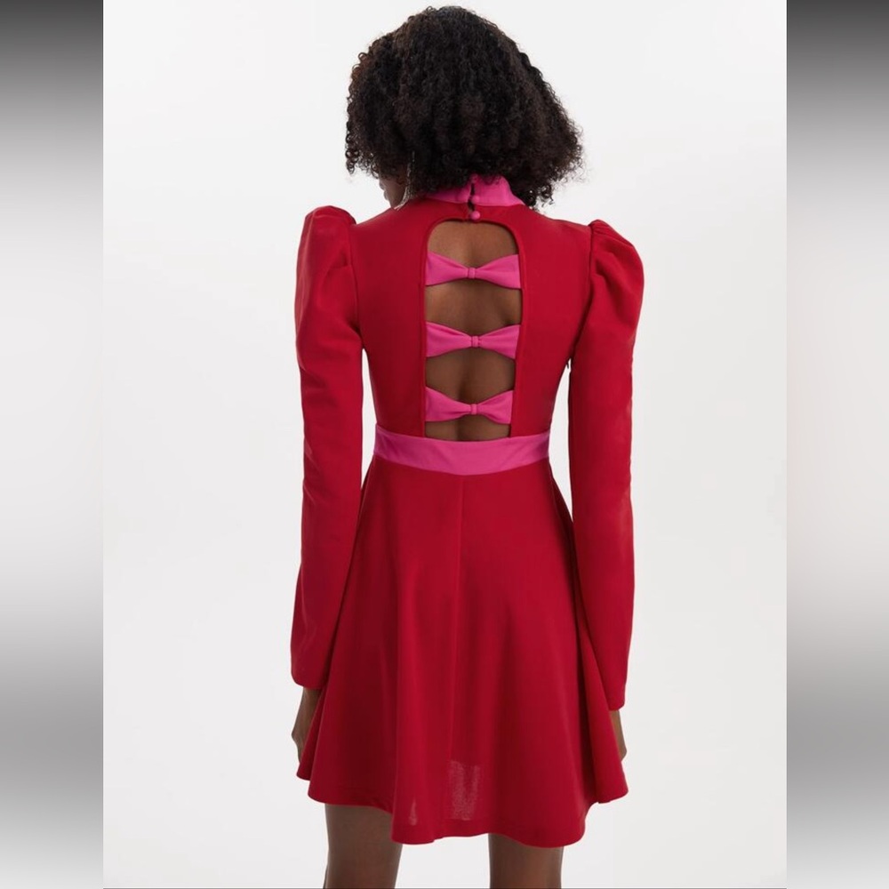 Elegant Red and Pink Women's Dress